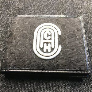 Coach Billfold Wallet With Coach Patch - Black